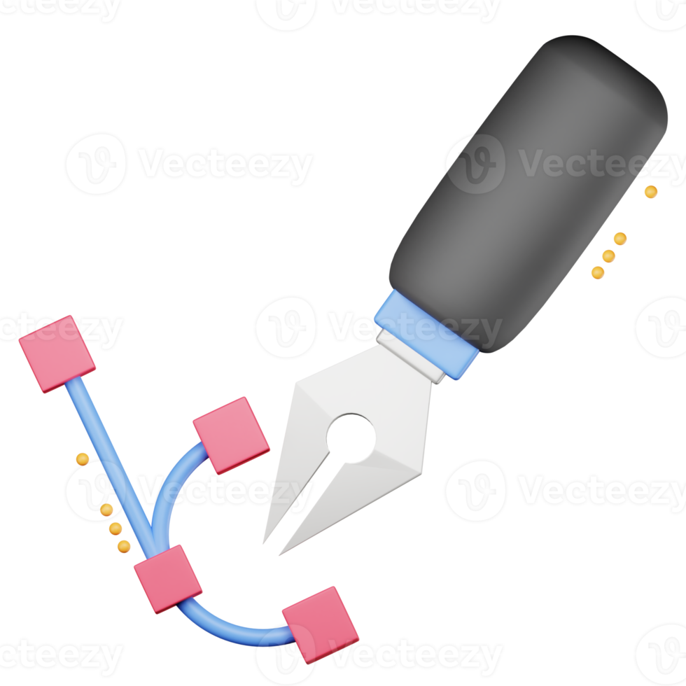 ilustración de diseño gráfico de herramienta bezier 3d png