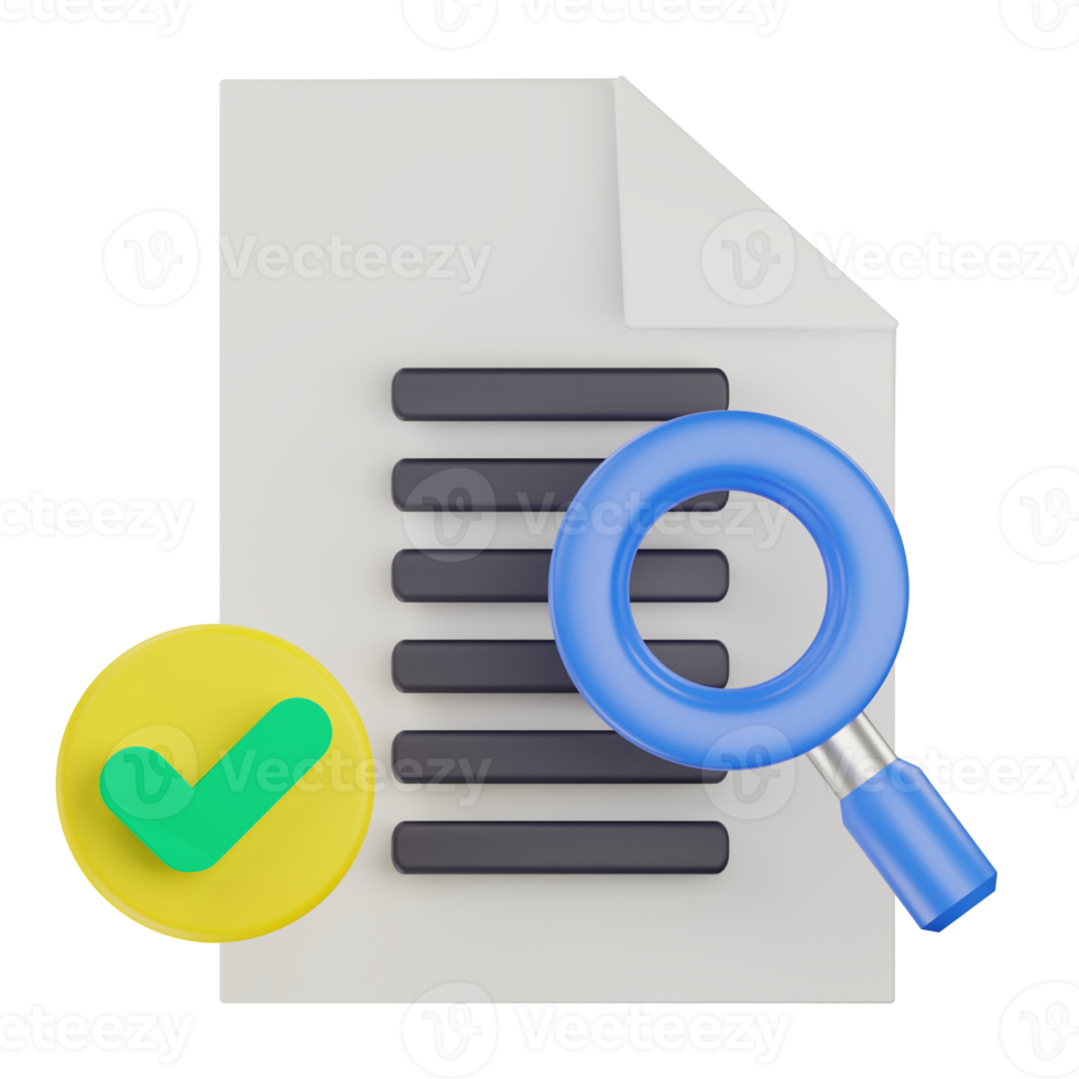3d investigation document approved icon png