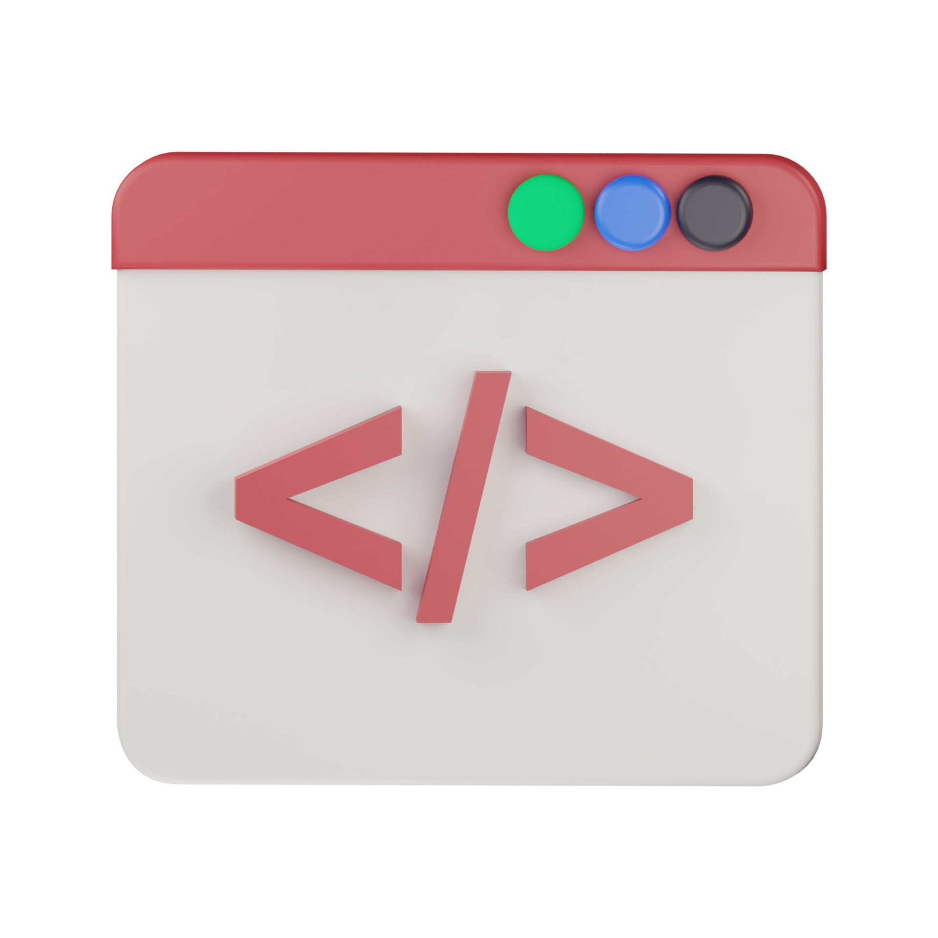 ilustração do ícone do código de programação da linguagem do site 3d