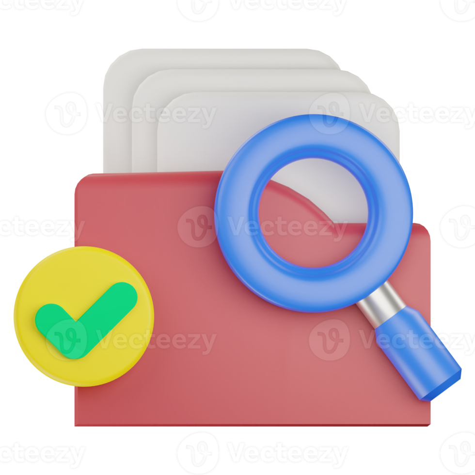 3d investigation folder approved icon png