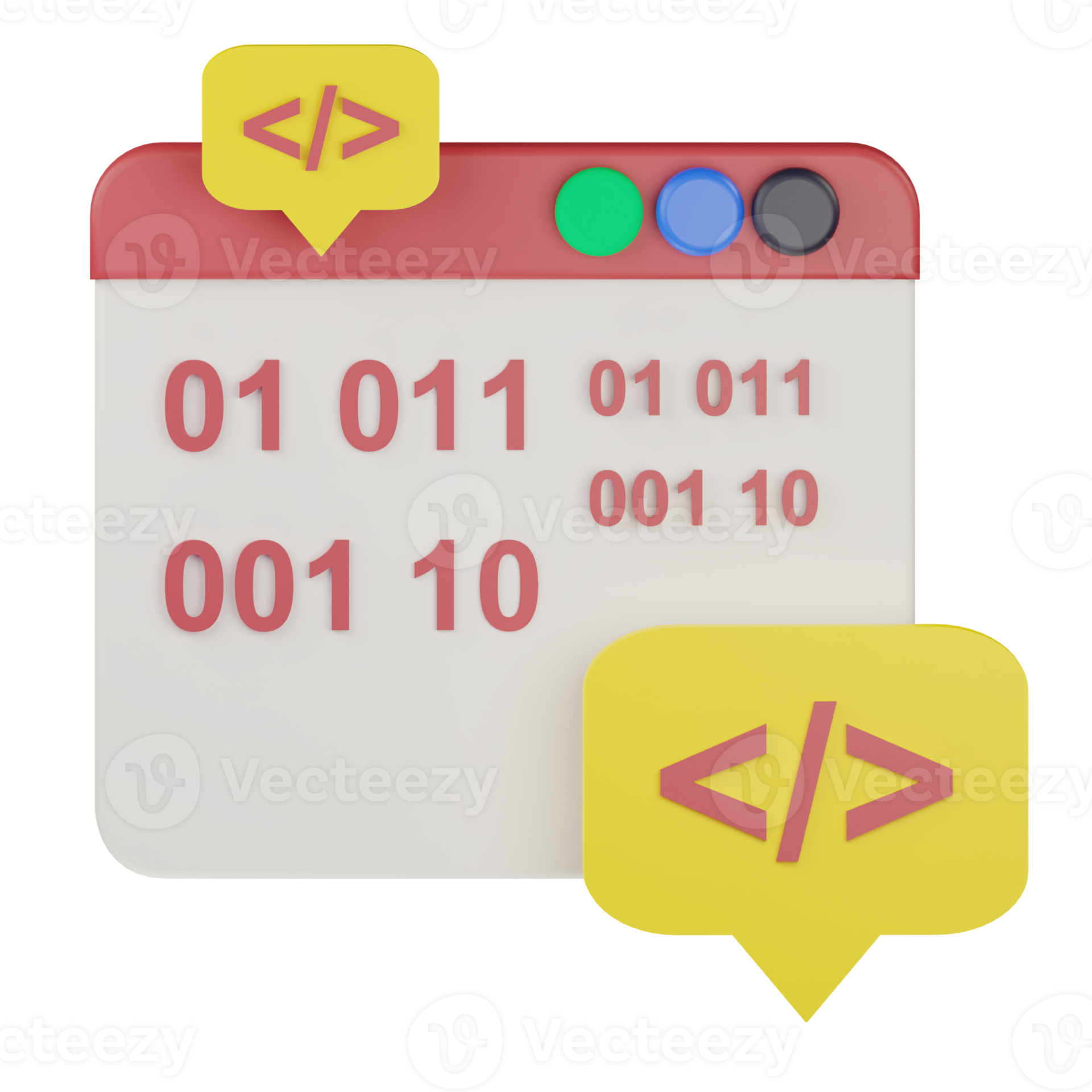 3d web language programming code icon illustration 15099621 PNG