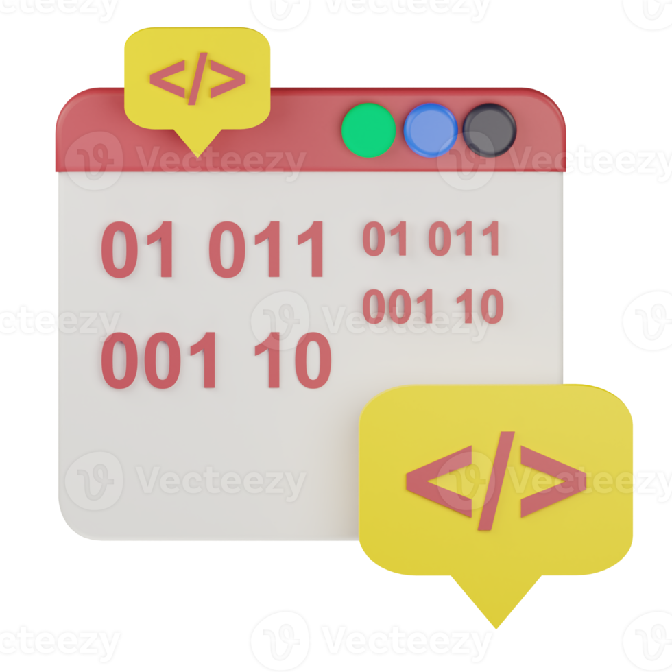 3d web language programming code icon illustration png