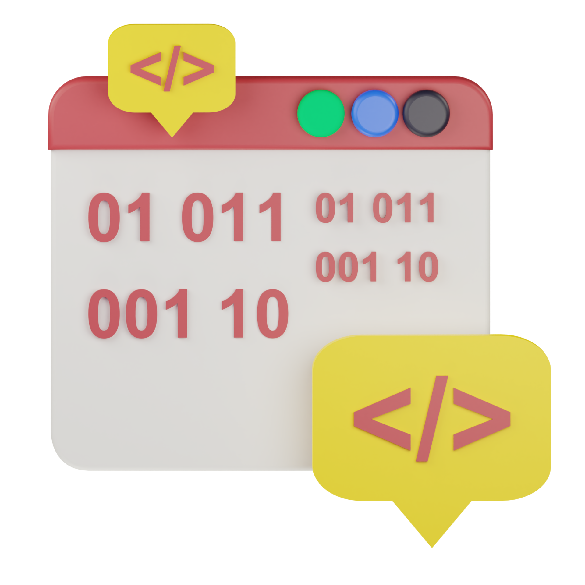 3d web language programming code icon illustration 15099621 PNG