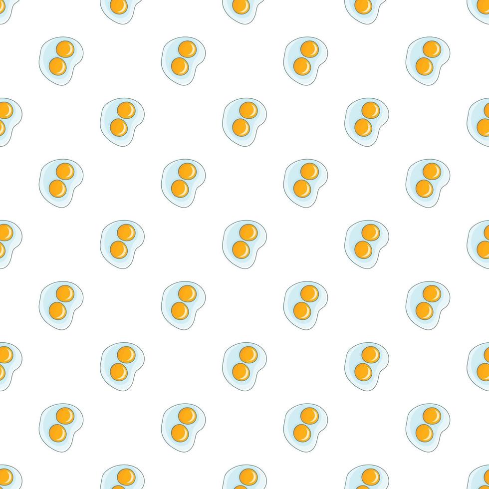 Fried eggs pattern, cartoon style vector