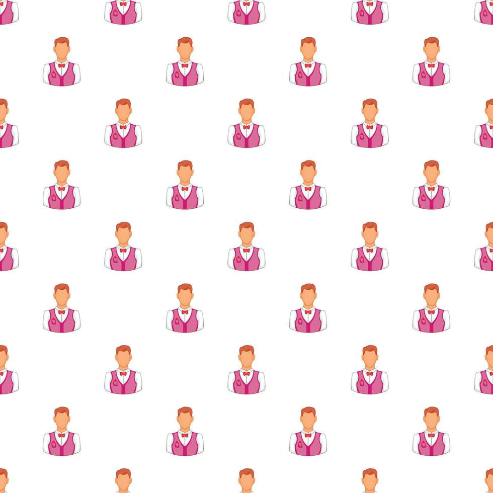 Waiter pattern, cartoon style vector