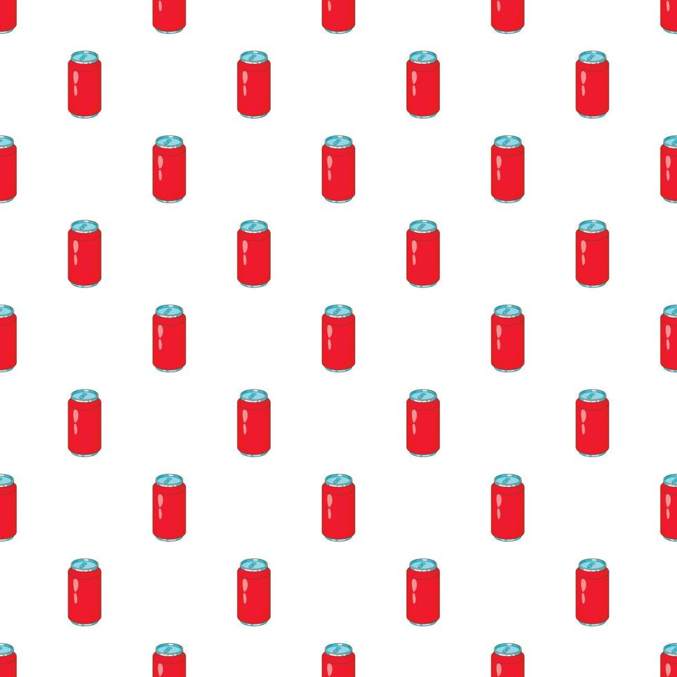 patrón de latas de aluminio rojo, estilo de dibujos animados vector