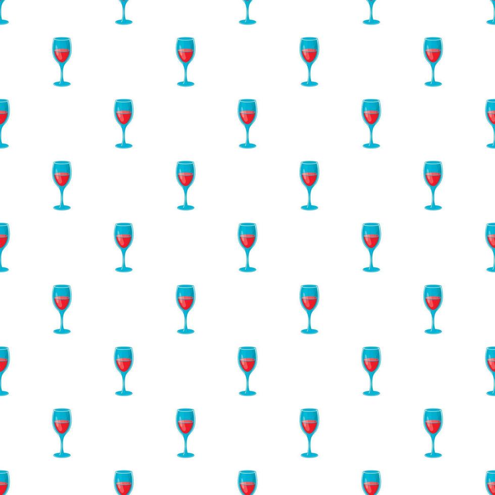 Glass of red wine pattern, cartoon style vector