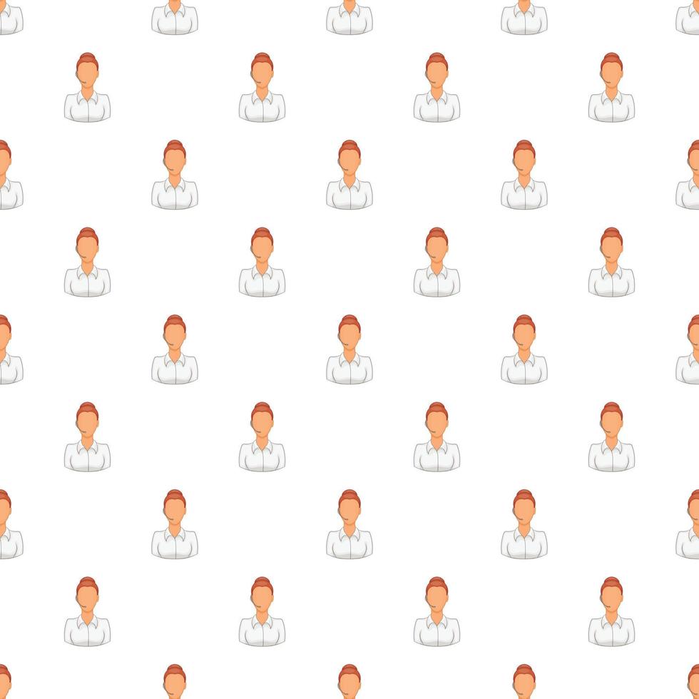 Support phone operator in headset pattern vector