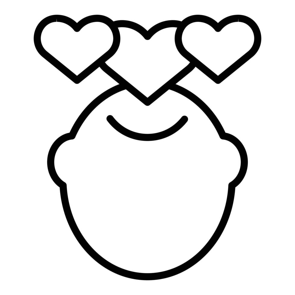 Love icon outline vector. Brain emotional vector