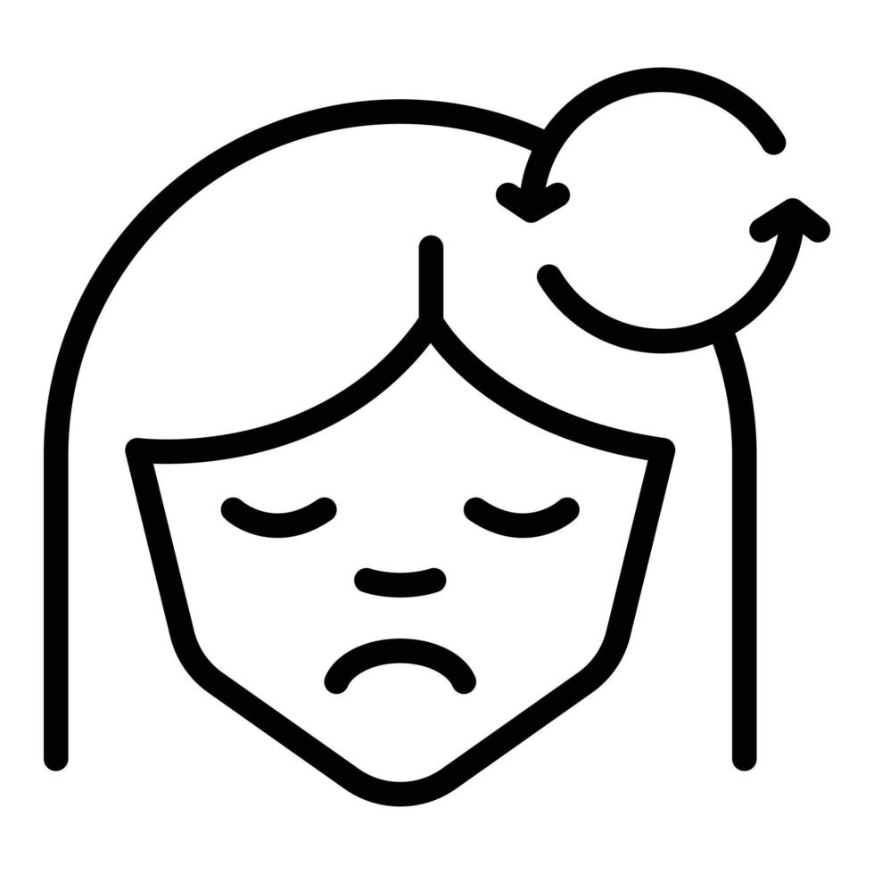 Calm girl icon outline vector. Stress reduction vector