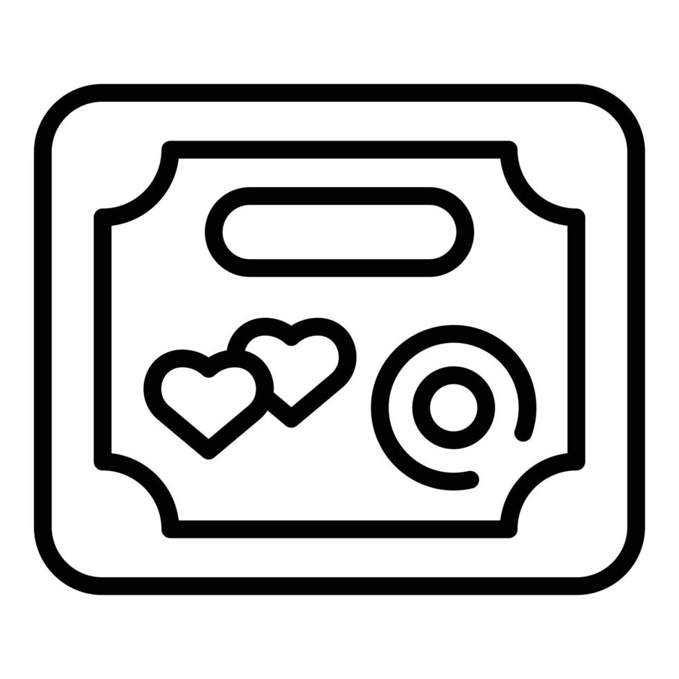 Wedding frame photo icon outline vector. Event service vector