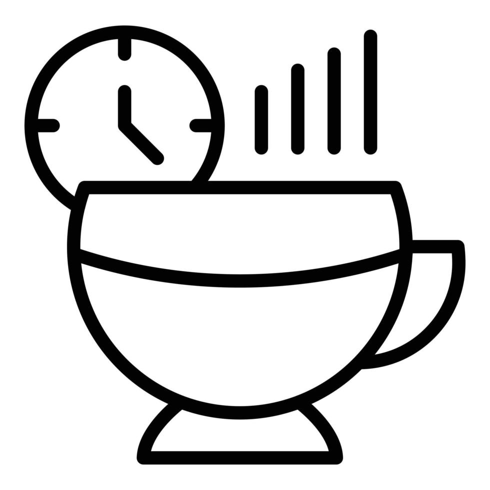 vector de contorno de icono de café caliente. mente tranquila