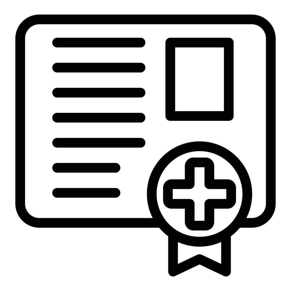 Medical pass icon outline vector. Passport vaccine vector