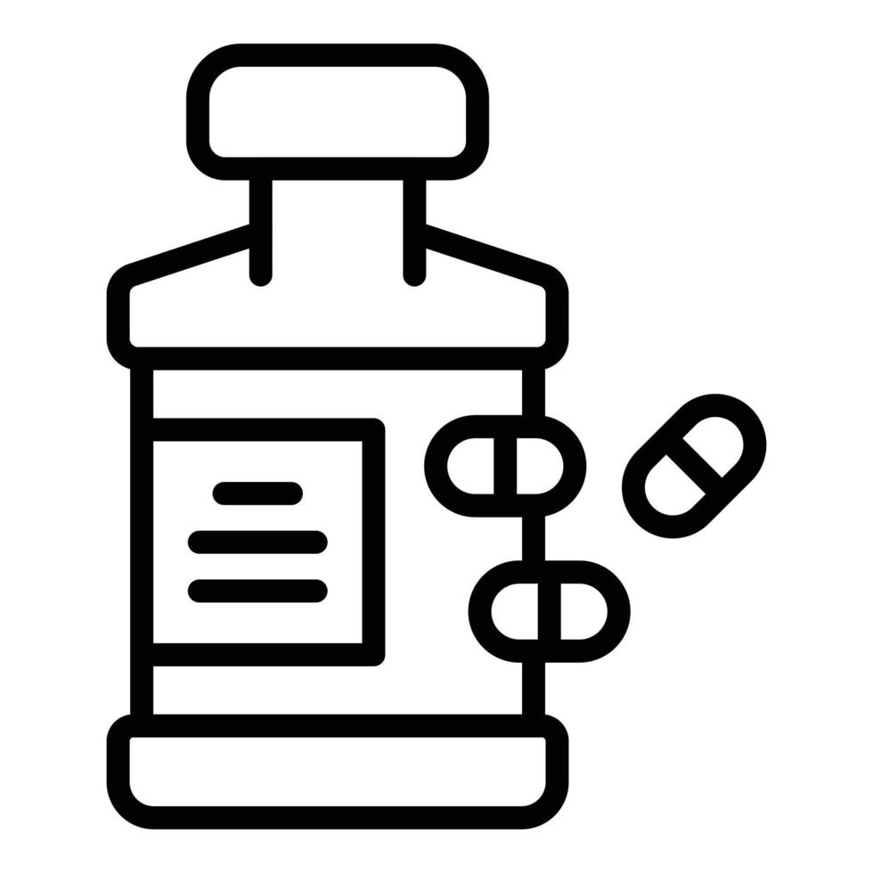 vector de contorno de icono de píldoras de reducción de estrés. salud mental