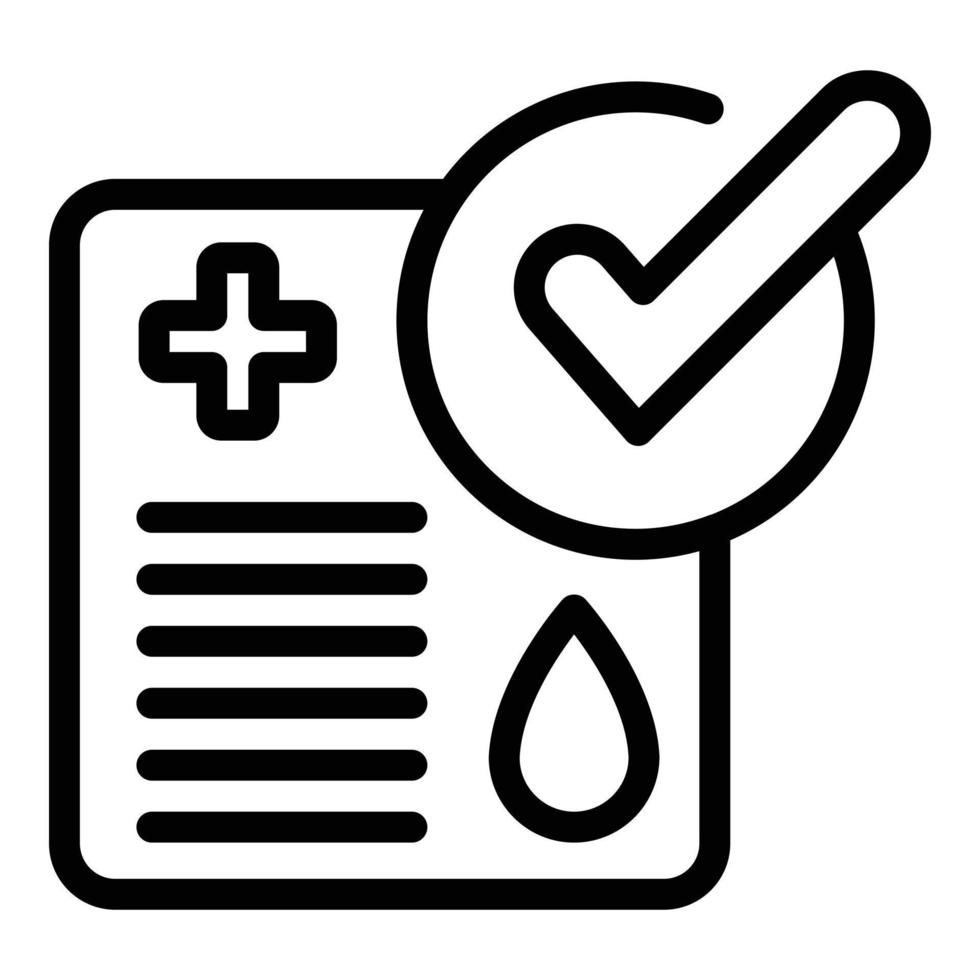 Approved passport icon outline vector. Covid vaccine vector