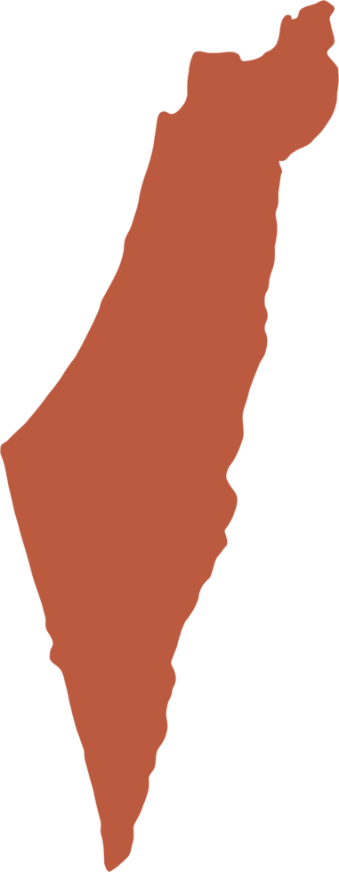 doodle freehand drawing of israel map. png