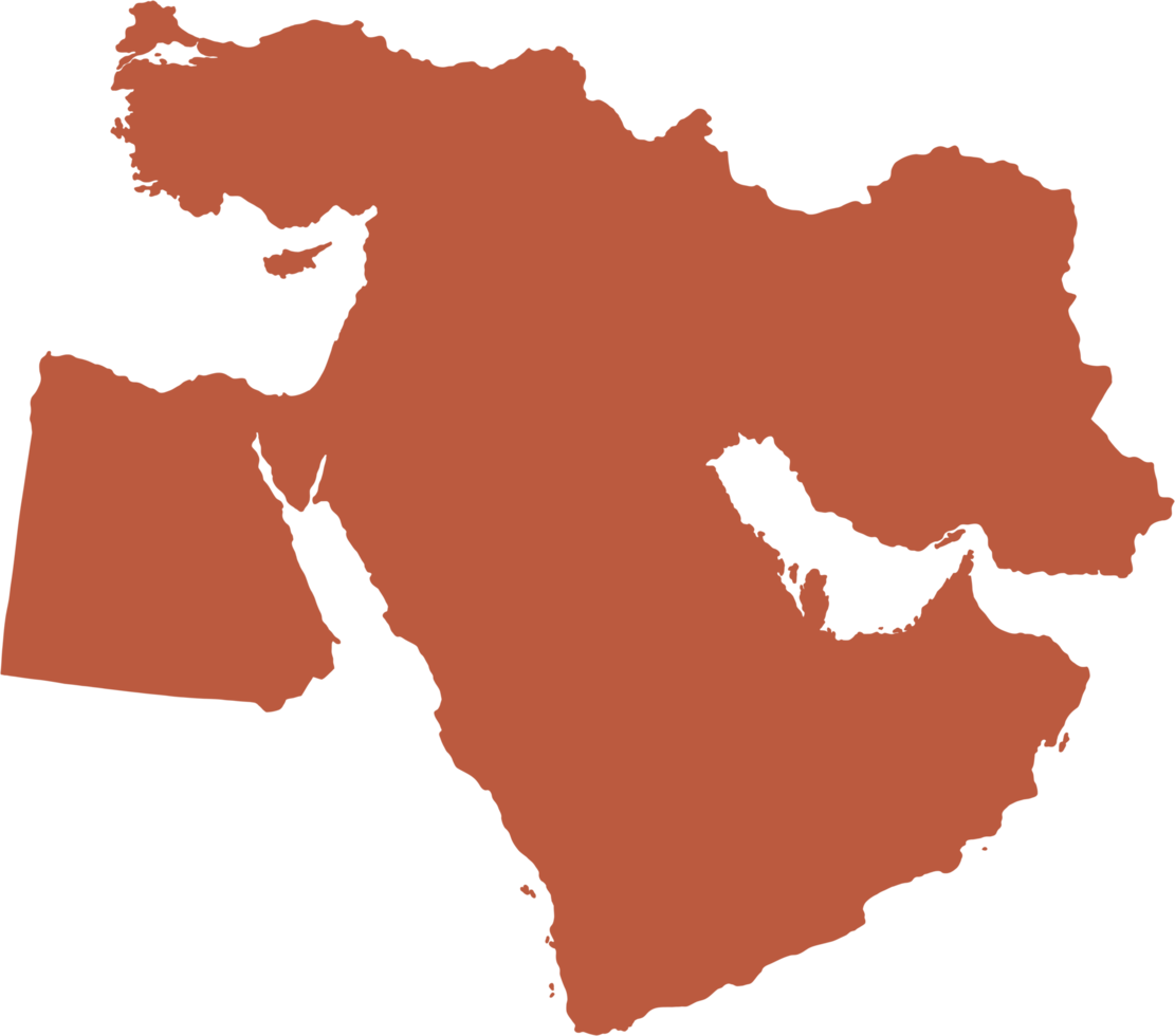 Doodle Freehand Drawing Of Middle East Countries Map Png | The Best