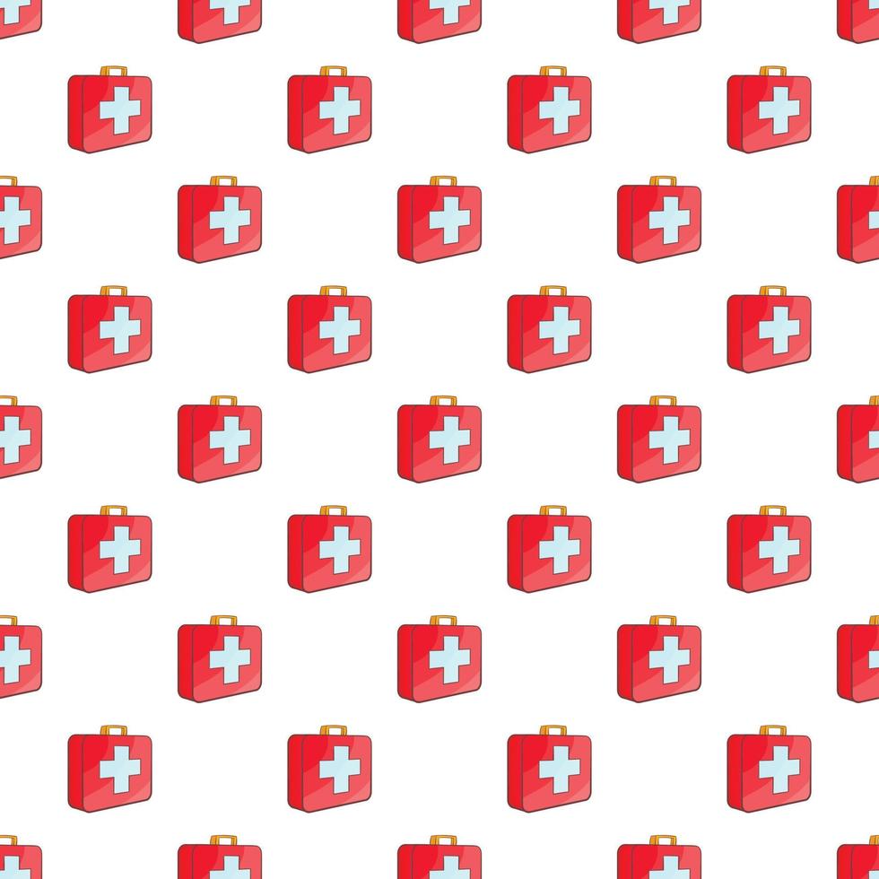 First aid kit pattern, cartoon style vector