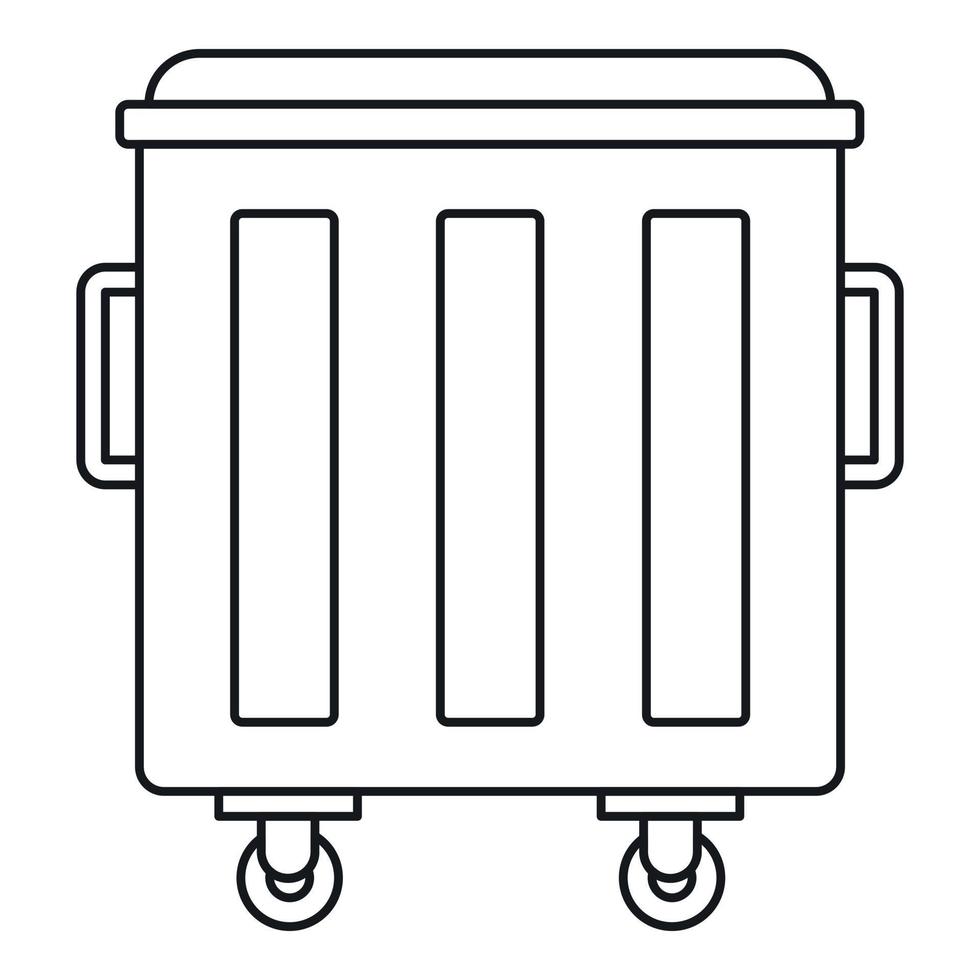 Metal trashcan icon, outline style vector