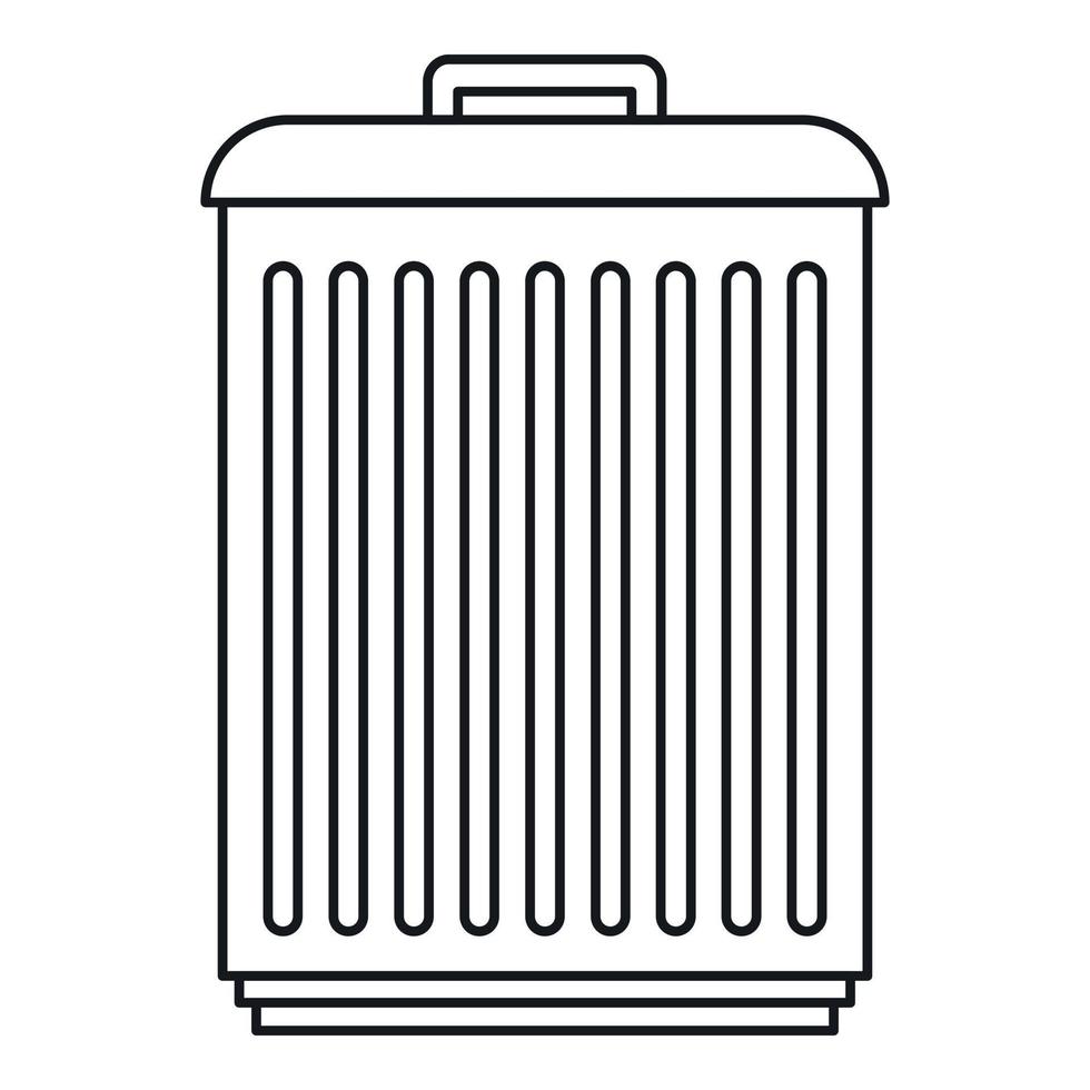 Trashcan icon, outline style vector