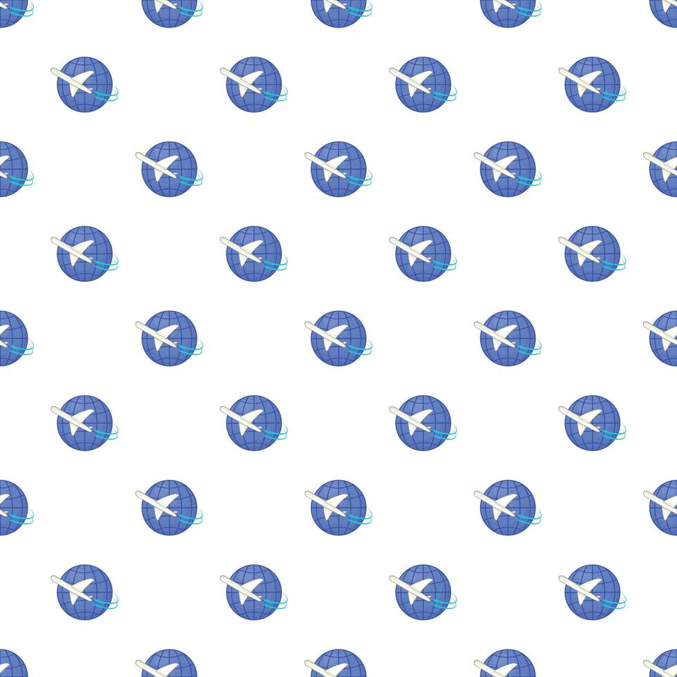 Traveling by a plane pattern, cartoon style vector