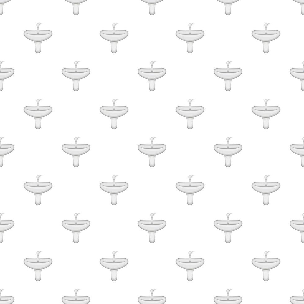 Ceramic sink pattern, cartoon style vector