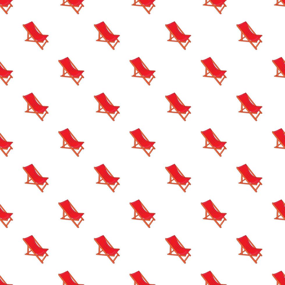 Red chaise lounge pattern, cartoon style vector