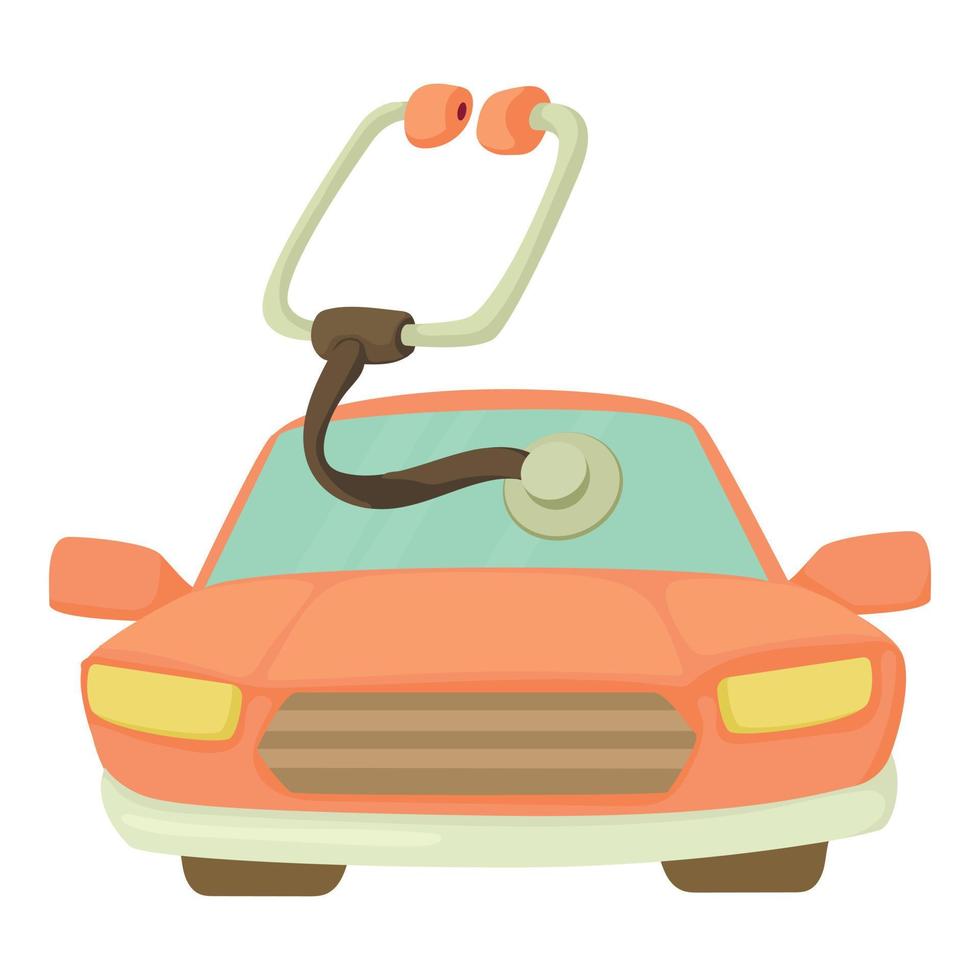 icono de tratamiento de coche, estilo de dibujos animados vector