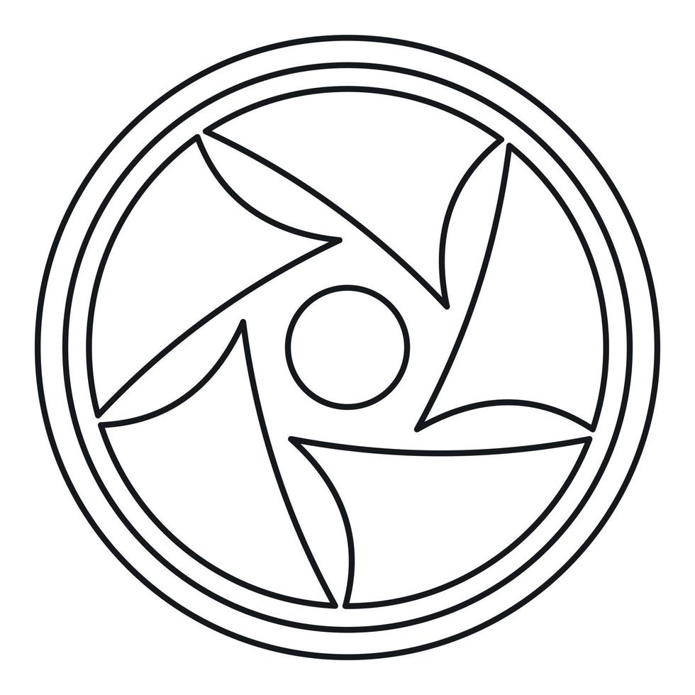 Video lens icon, outline style vector