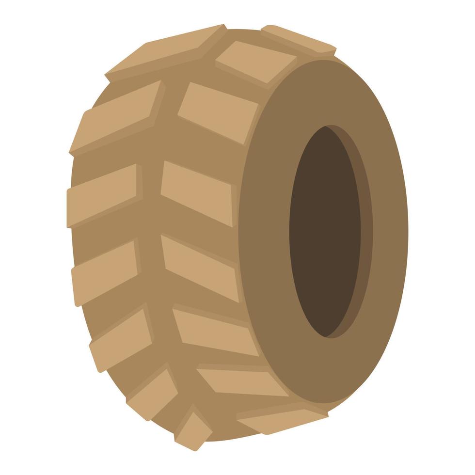 Big tire icon, cartoon style vector