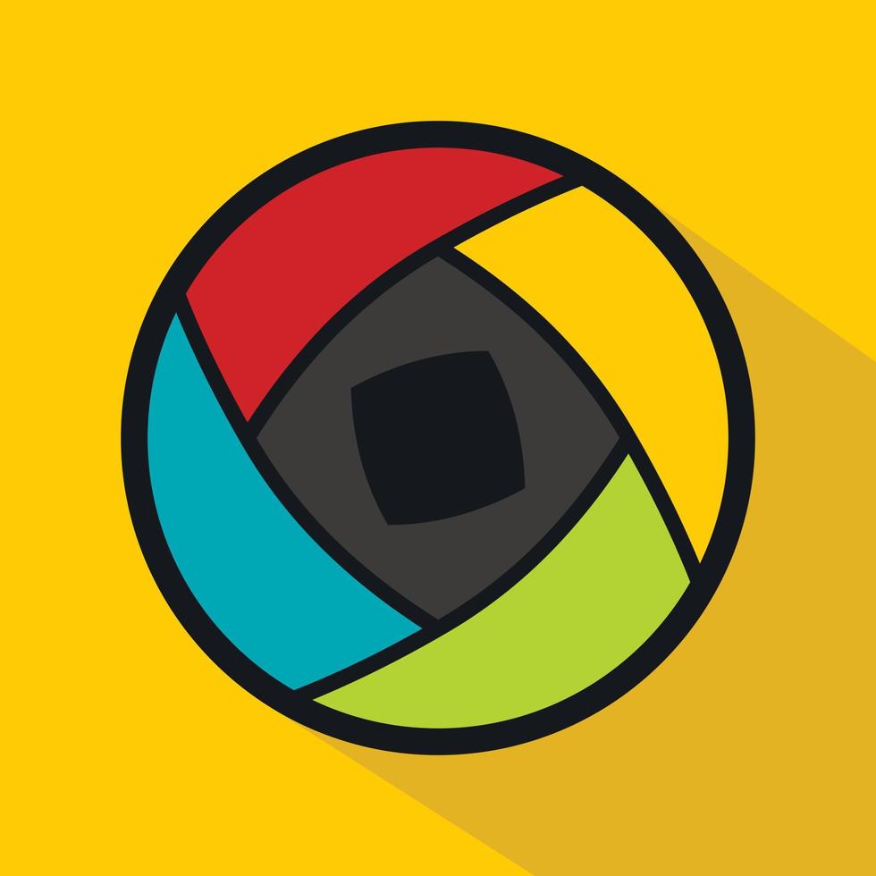 Semi-closed lens icon, flat style vector