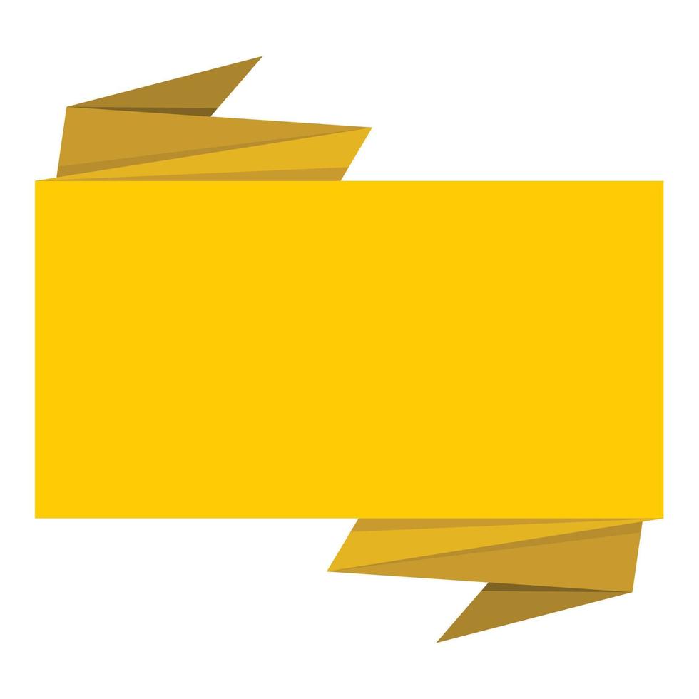 Yellow banner icon, flat style vector
