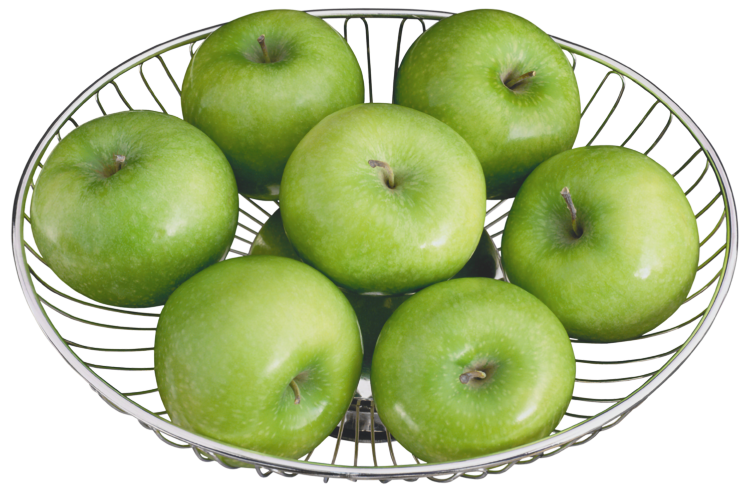 Green Apples in a Metal Bowl png