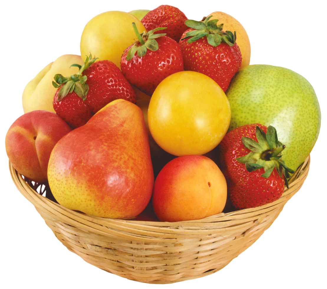 Fruits in Wicker Bowl png