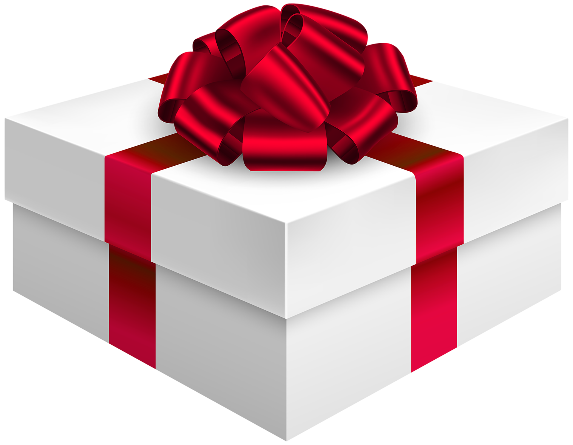 Free Gift Box with Bow in Red 15100062 PNG with Transparent Background