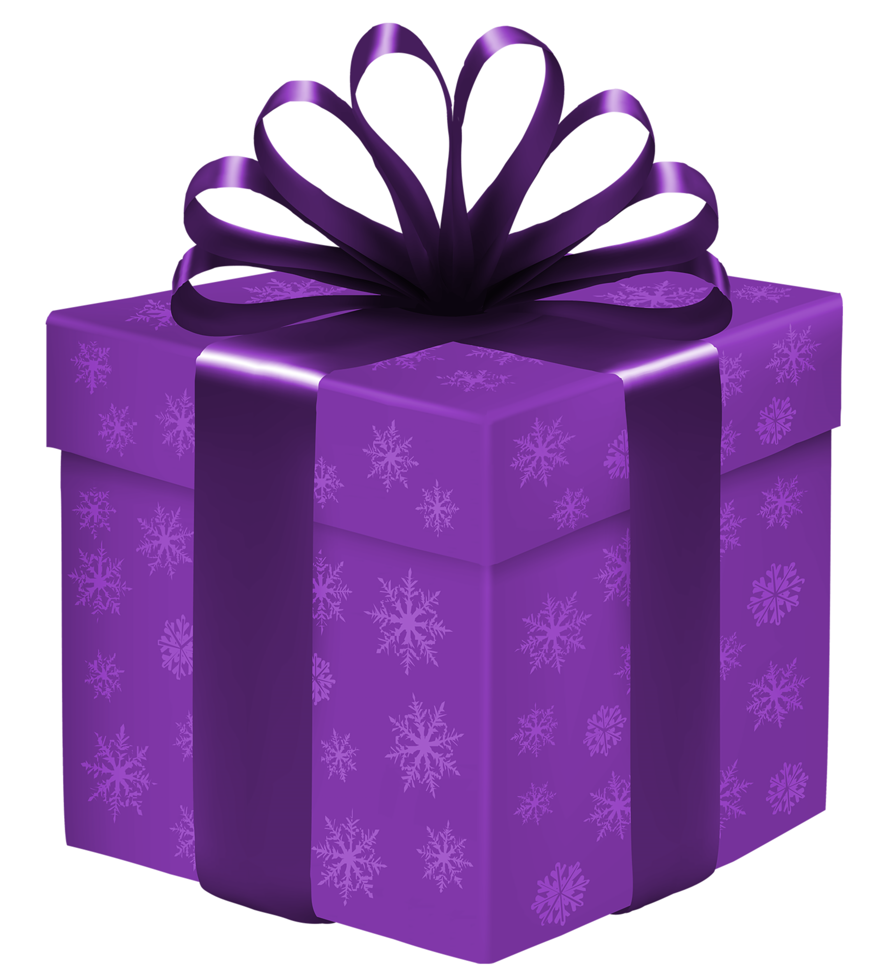 Purple Gift Box With Snowflakes Png