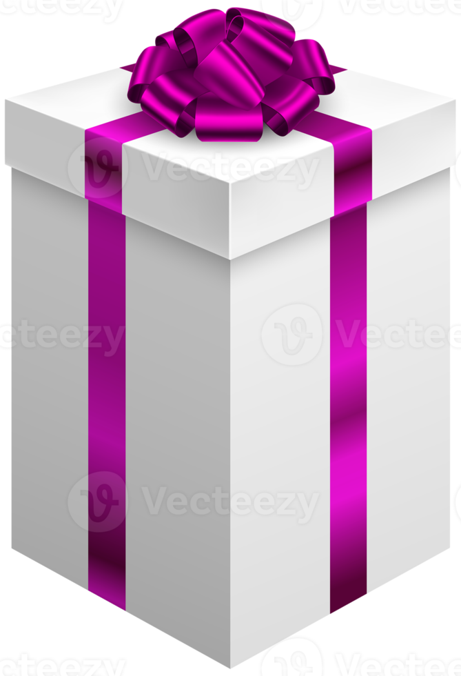 regalo scatola con viola arco png
