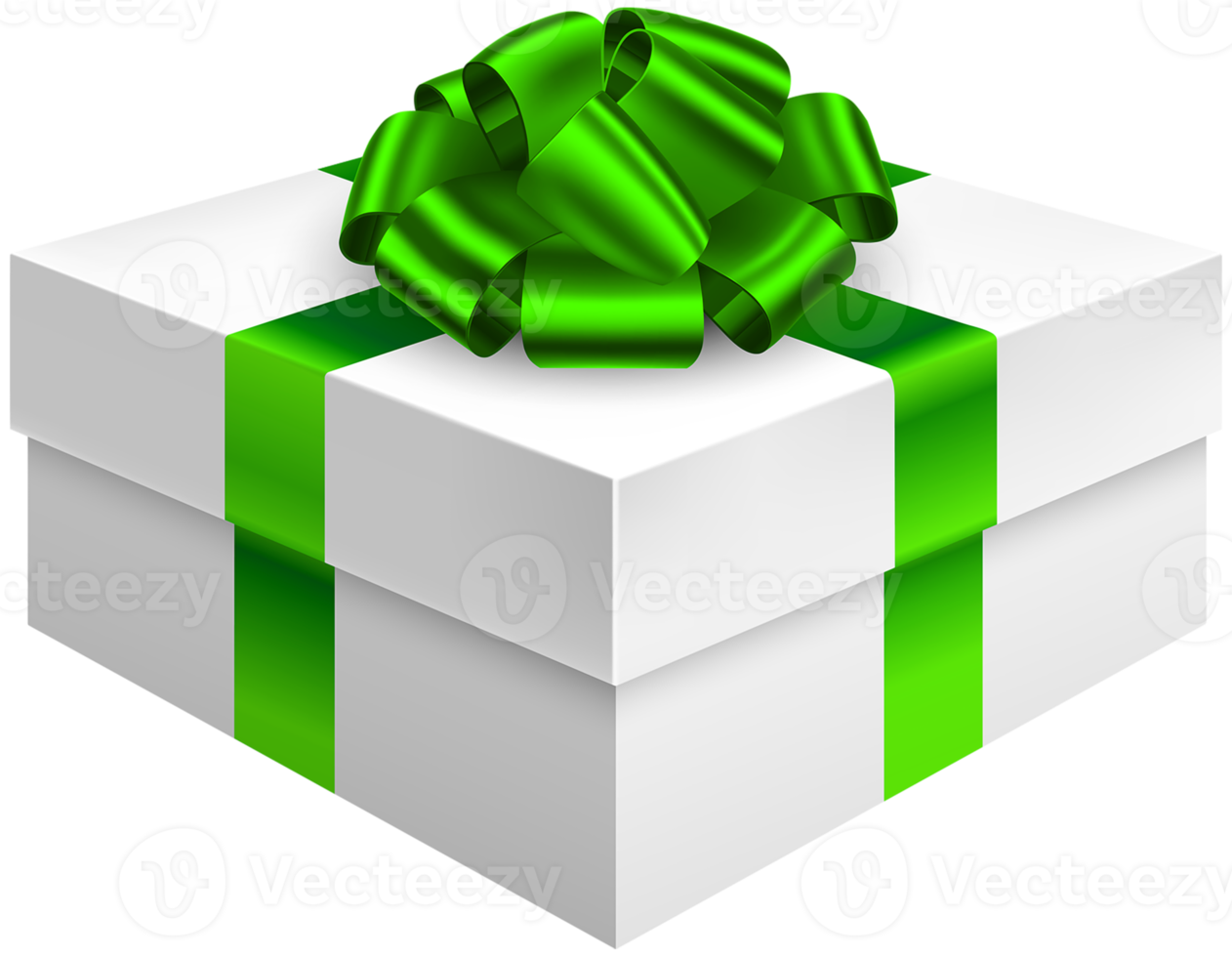 Gift Box with Bow in Green png