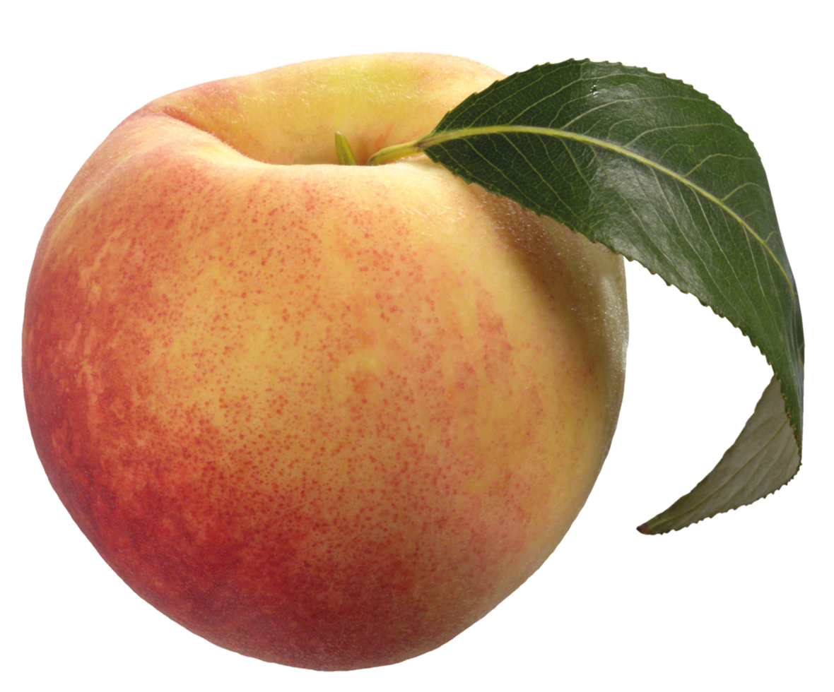 Peach with Green Leaf png