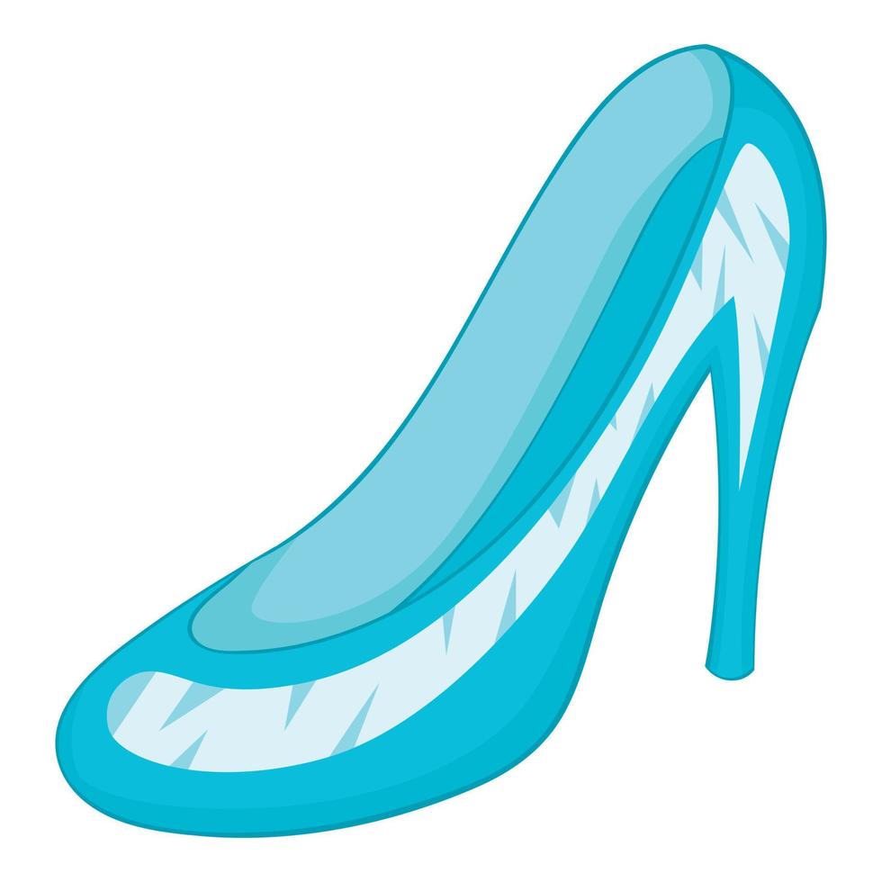 Glass slipper icon, cartoon style vector