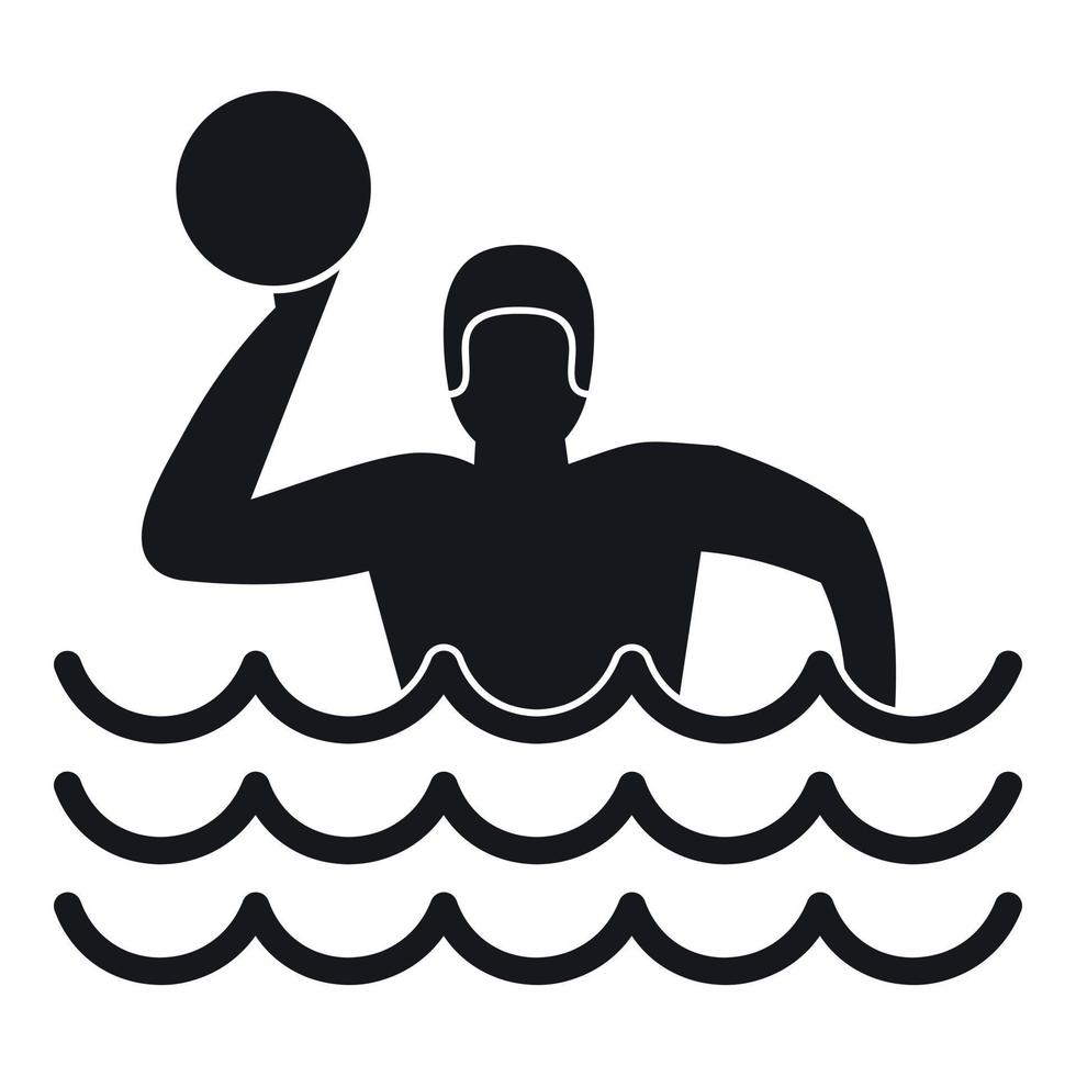 Water polo icon, simple style vector