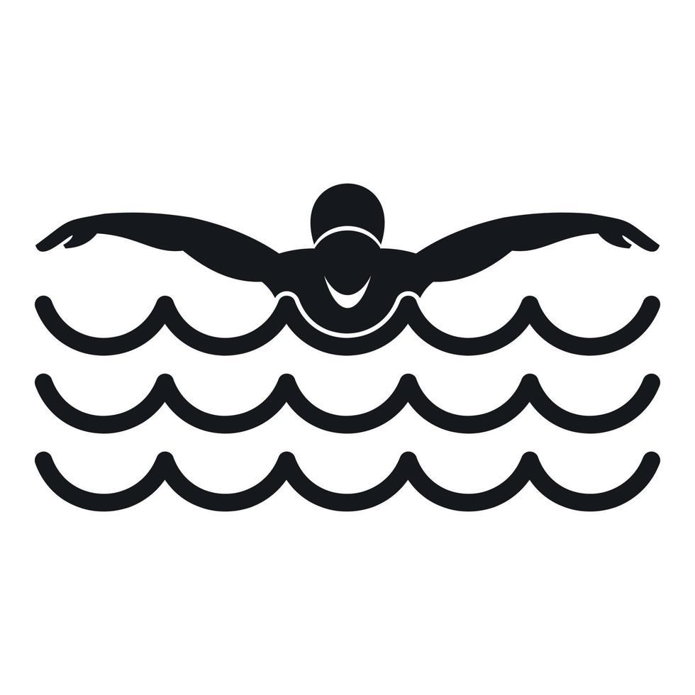 Butterfly swimmer icon, simple style vector