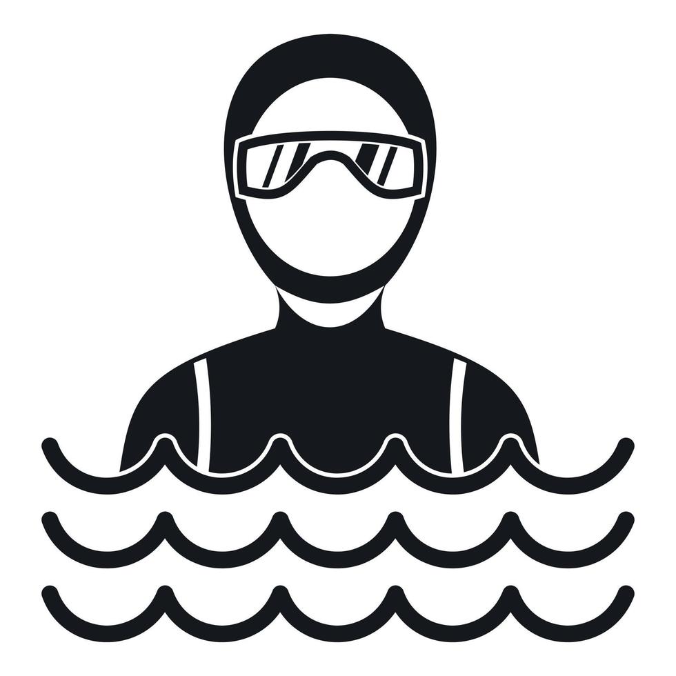 Scuba diver man in diving suit icon, simple style vector
