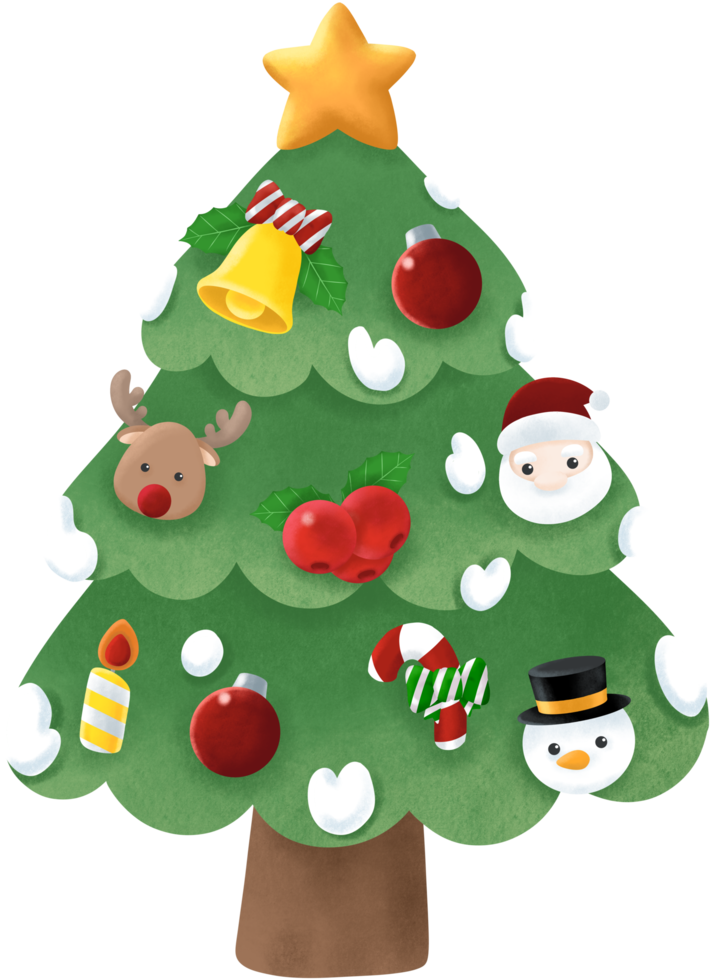 niedliches weihnachtselement dekorationselement weihnachtsbaum png