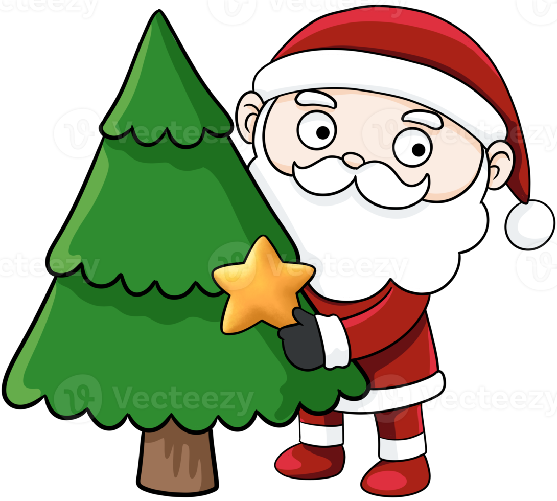 cute cartoon santa claus merry christmas png