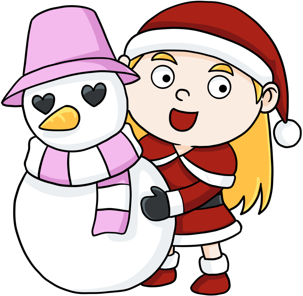 dessin animé mignon santa lina joyeux noël png