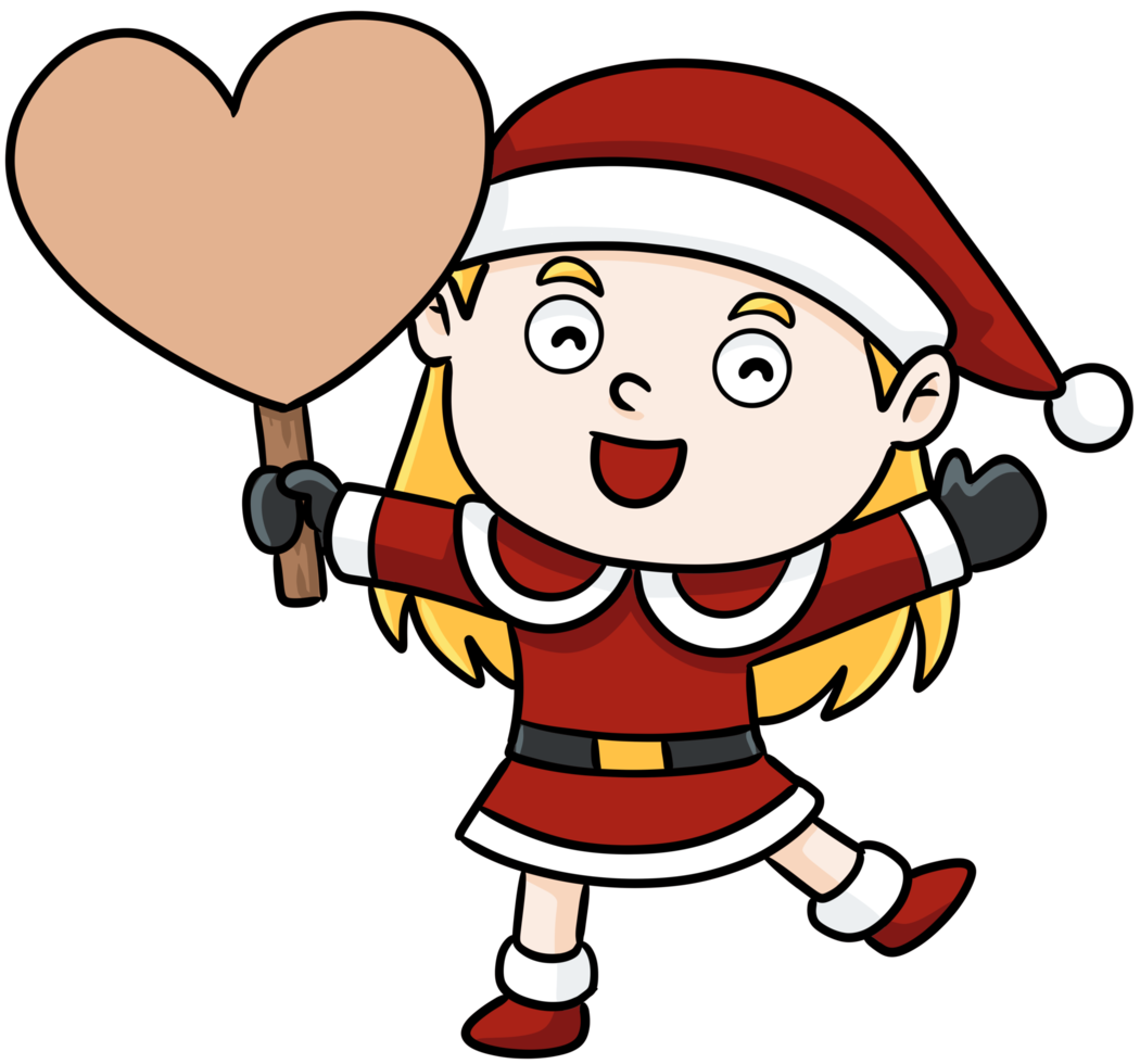 schattig tekenfilm de kerstman lina vrolijk Kerstmis png