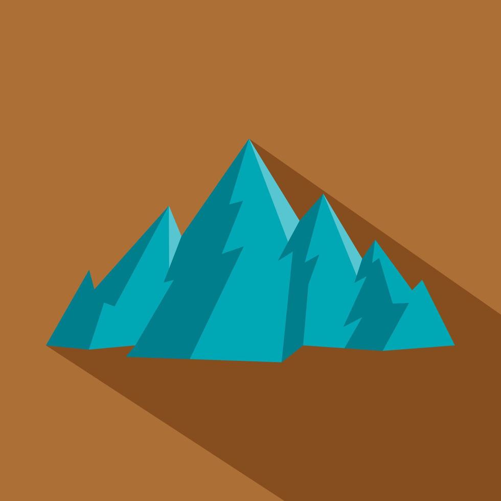 icono de montaña, estilo plano vector