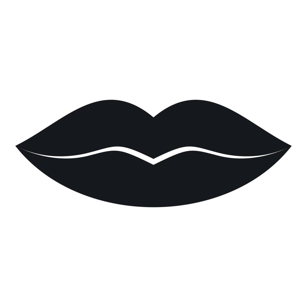 Female lips icon, simple style vector