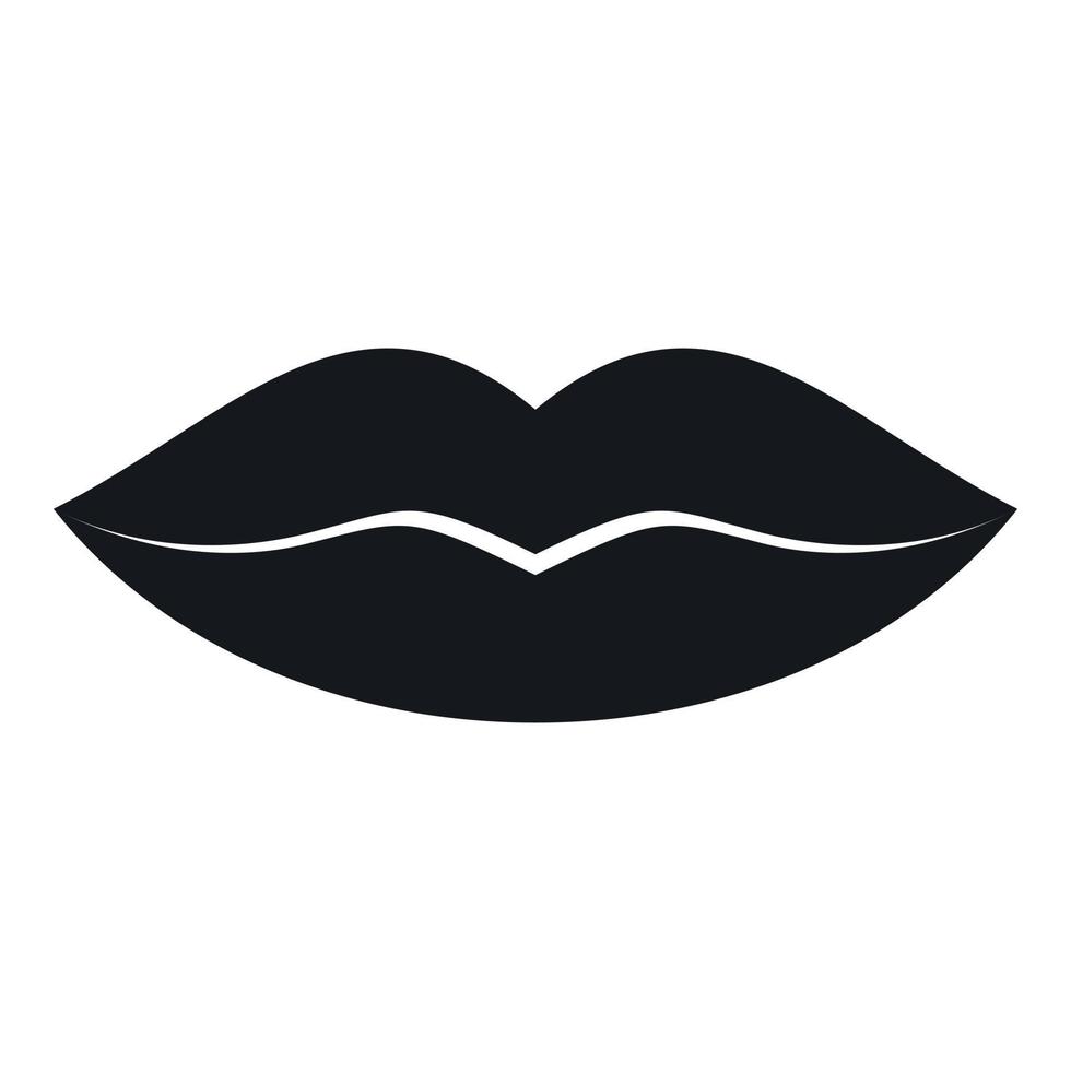 Female lips icon, simple style vector